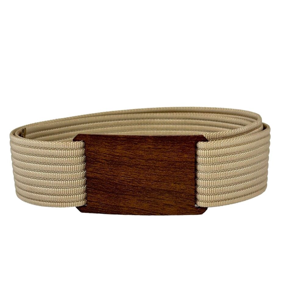 NEW GRIP6 Belt Buckle Walnut Wood Tan Band Minimal Interchangeable Large 36-38”
